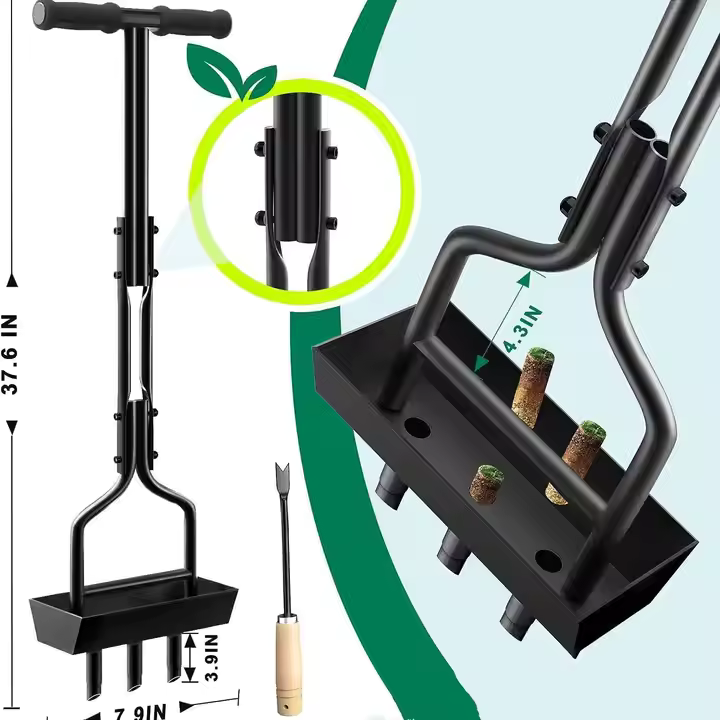 Aireador DD2986 – Césped perfecto, suelo aireado, con bandeja recolectora de zanahorias